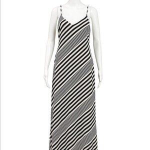 Lauren Ralph Lauren Striped Black & Cream Maxi Dress